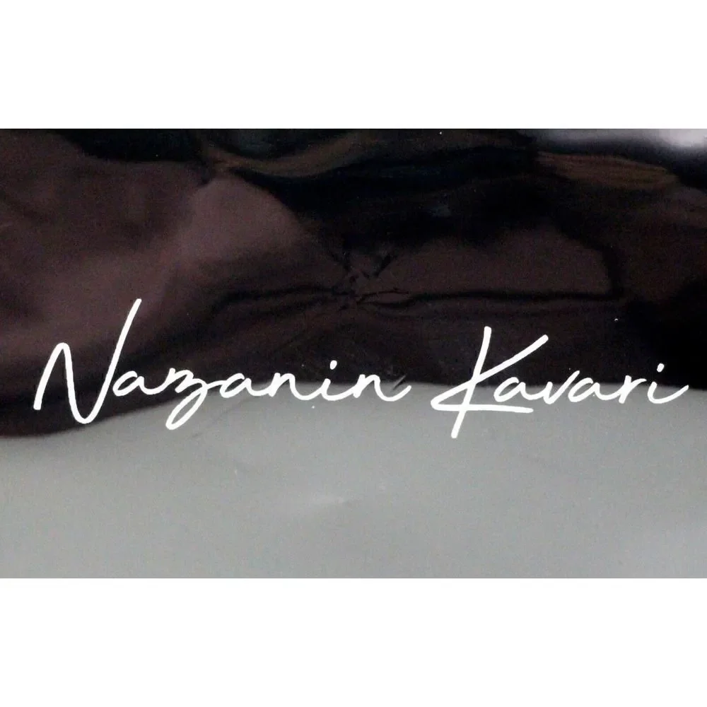 NAZANIN KAVARI BLACK PVC MAKEUP ZIP CASE BRUSH HOLDER COSMETIC BAG PURSE
